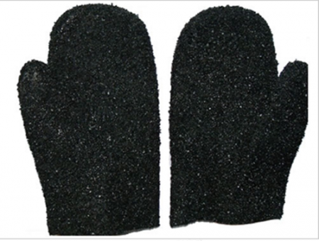 Schwarzer, einfach getauchter PVC-Fäustling-Handschuh